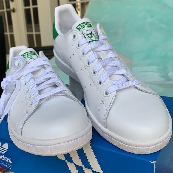 ADIDAS STAN SMITH MENS FTWWHT/FTWWHT/GREEN - Picture 9 of 16